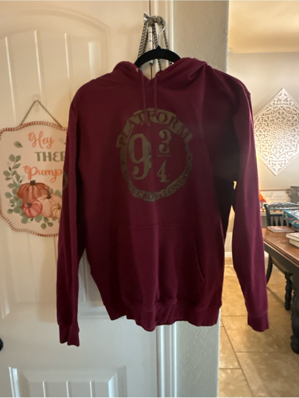 Harry Potter 9 3/4 Maroon Graphic Pullover Hoodie